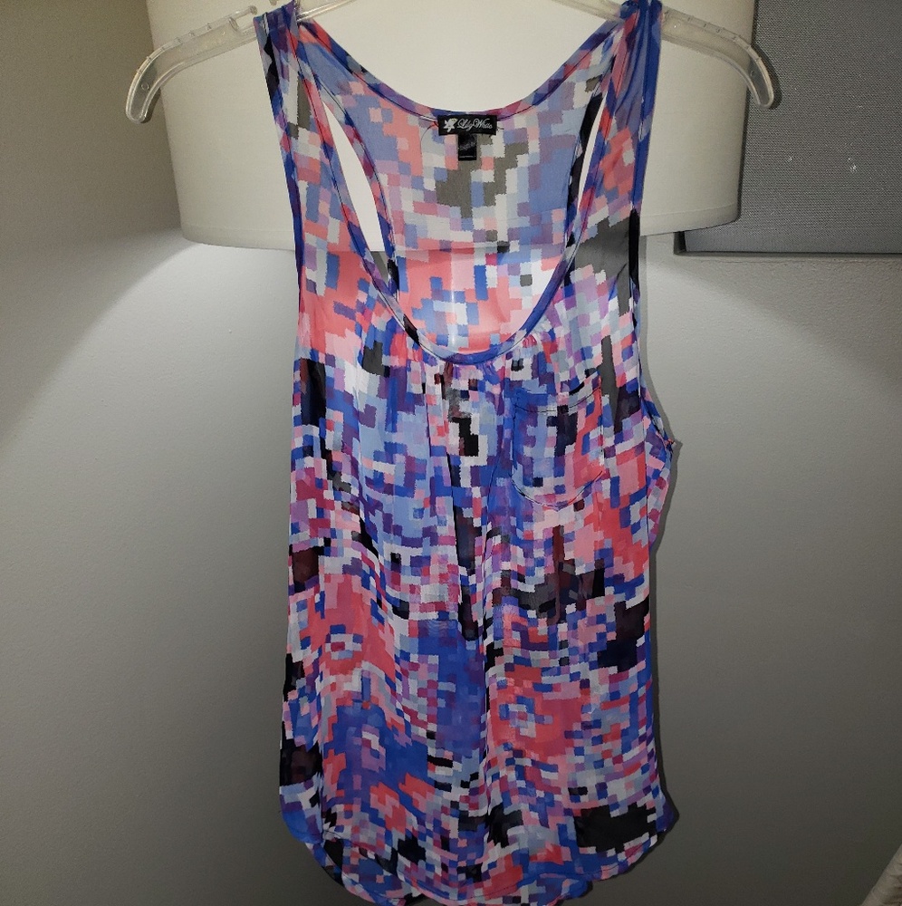 Mosaic sheer tank top